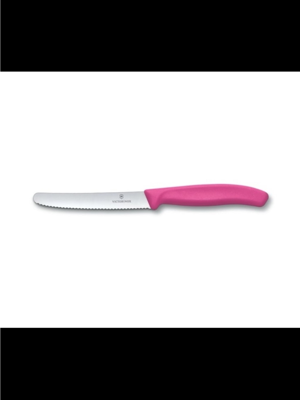Victorinox Swiss Classic Utility Knife Pink 4.3 Inch Wavy Edge Round Tip